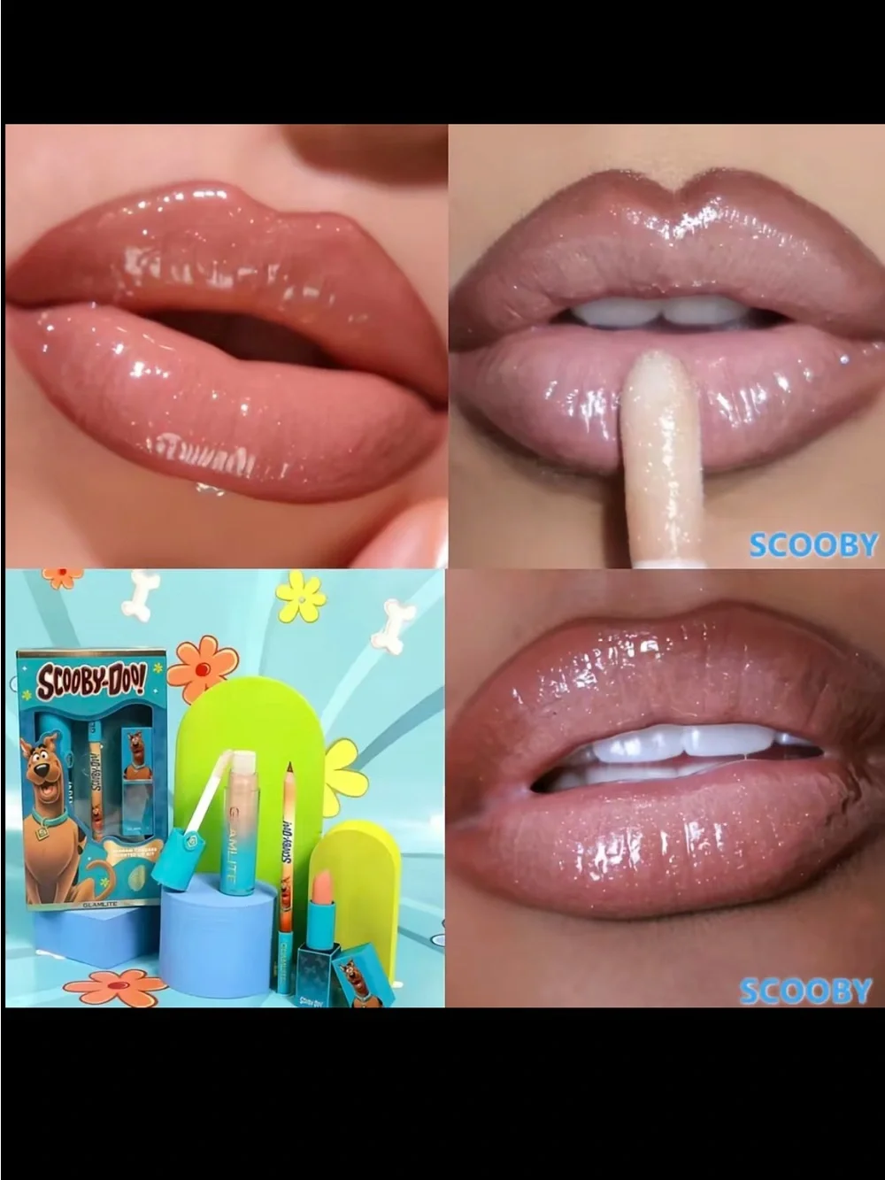 Glamlite x Scooby Doo Nude Lip Kit Lipstick Lipgloss Liner Set Trio BNIB